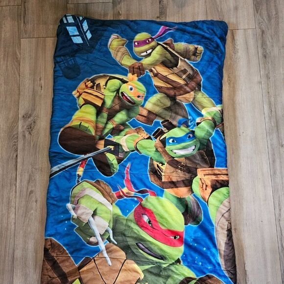 Nickelodeon Teenage Mutant Ninja Turtles Kids Zipper Sleeping Bag Blue 54"x30" - Picture 5 of 8
